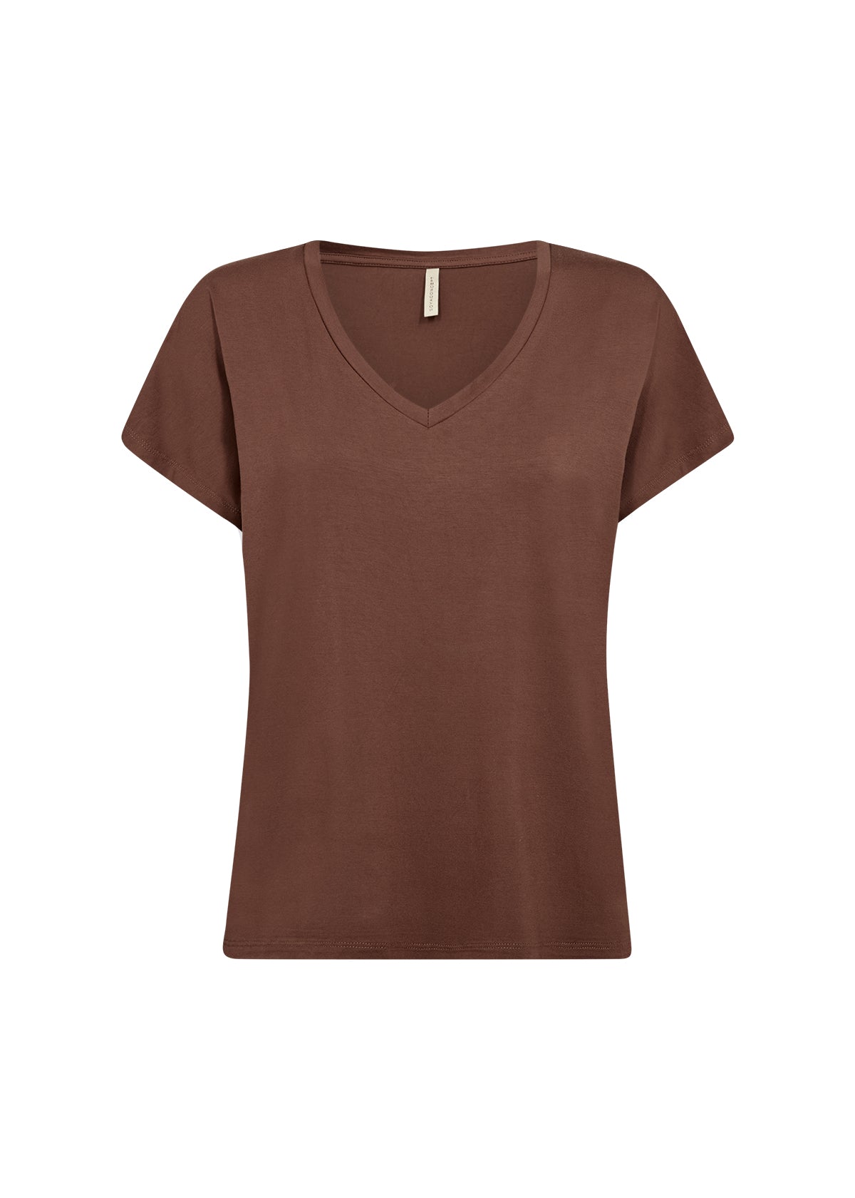 SOYA CONCEPT Marica 32 Cocoa Brown Vneck T-Shirt