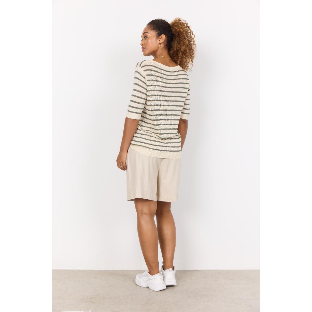 SOYA CONCEPT Luanna 1 Cream & Khaki Striped Shirt