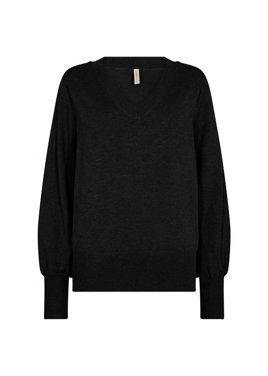 SOYA CONCEPT DOLLIE 738 Black V Neck Knit