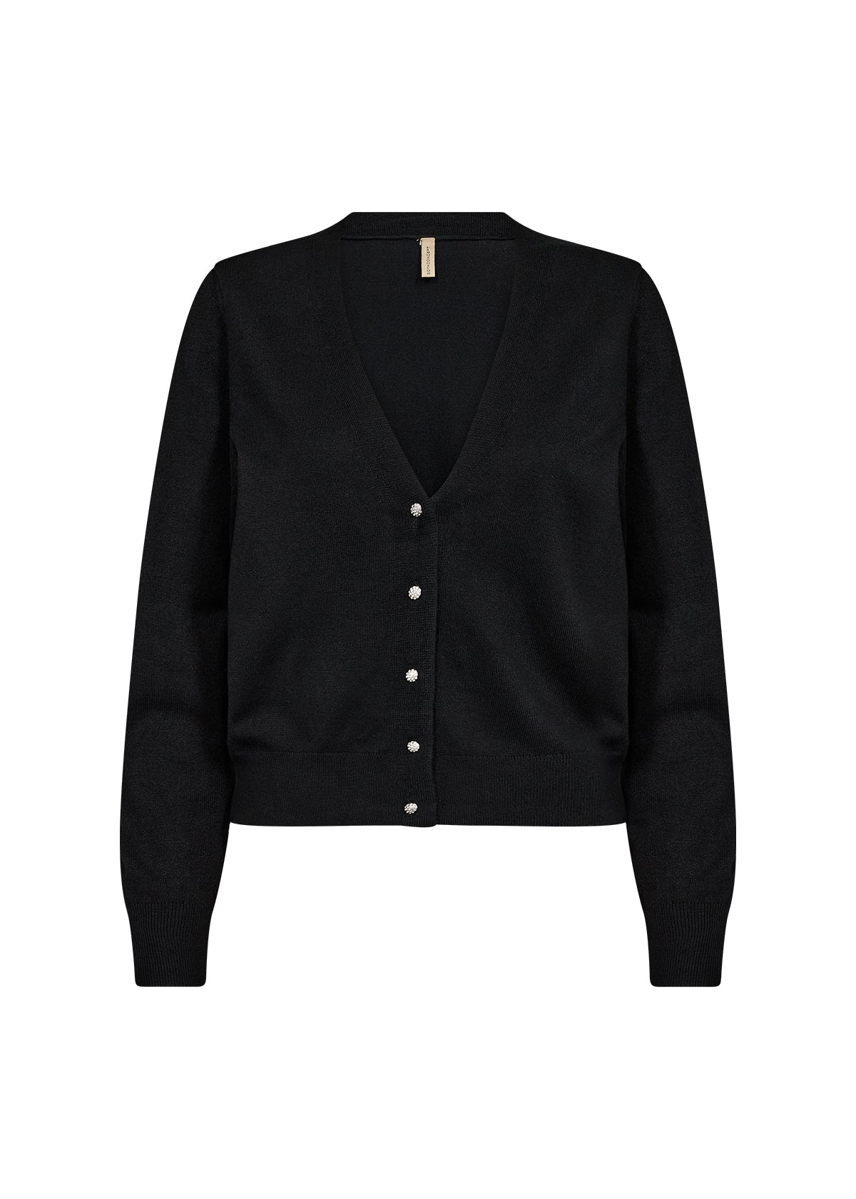 SOYA CONCEPT DOLLIE 746 Black Classic Regular Fit Rhinestone Button Down Cardigan