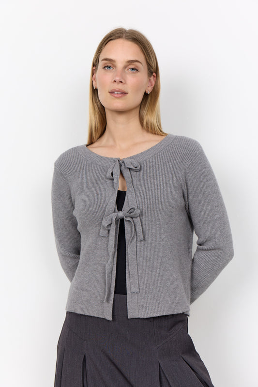 SOYA CONCEPT Kanita Grey Bow Tie Cardigan