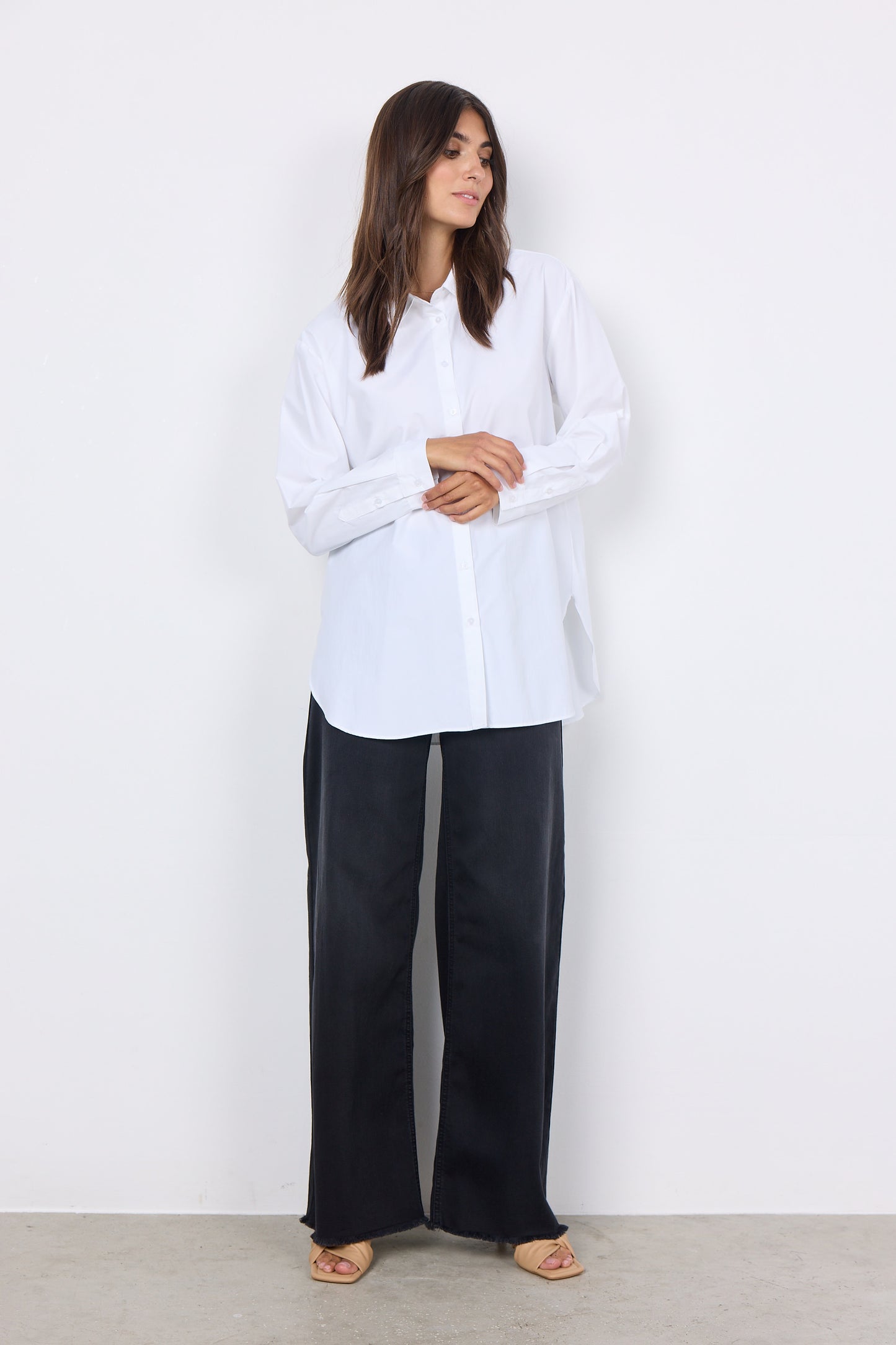 SOYA CONCEPT NETTI 52 Crisp White Button Down Blouse