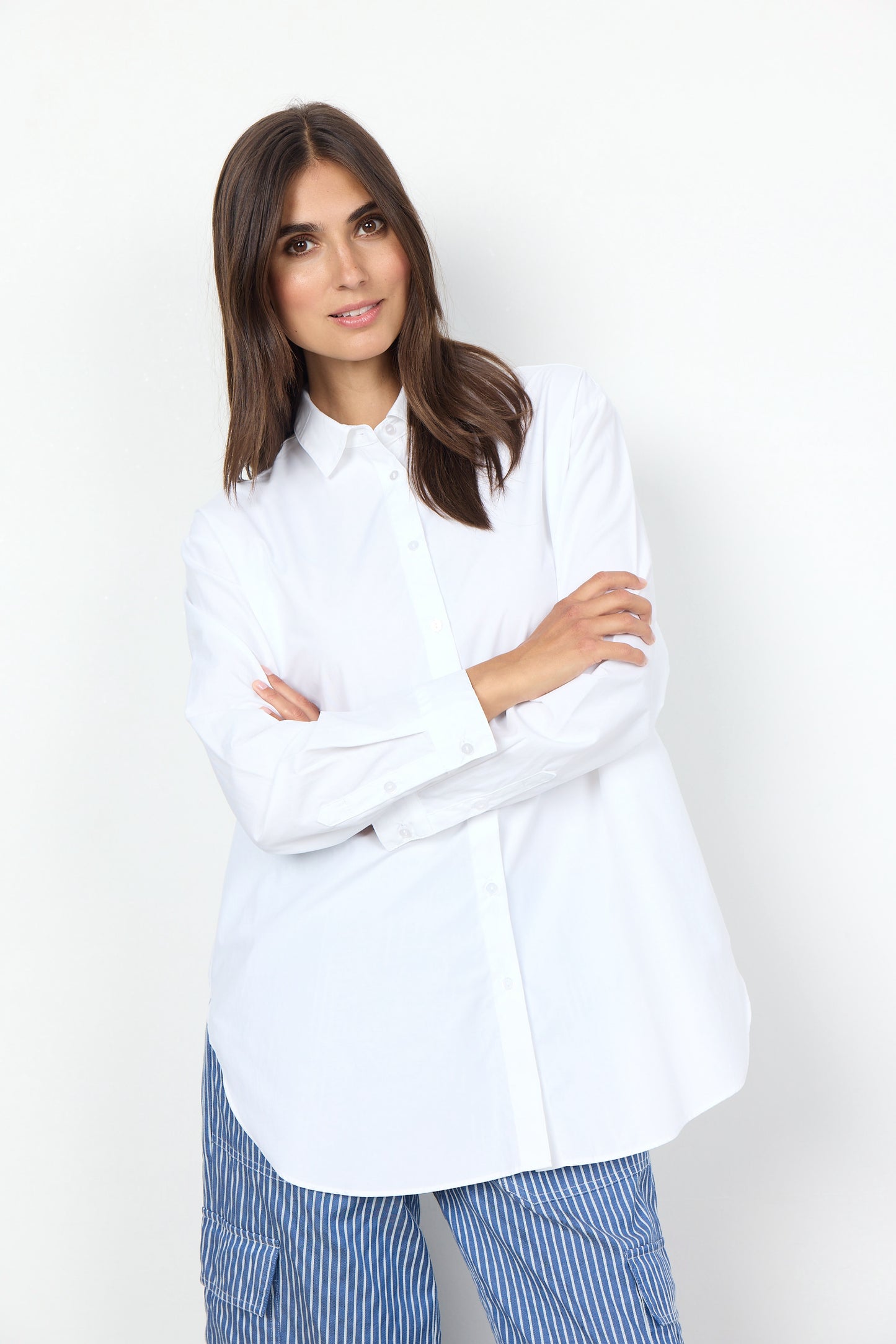 SOYA CONCEPT NETTI 52 Crisp White Button Down Blouse