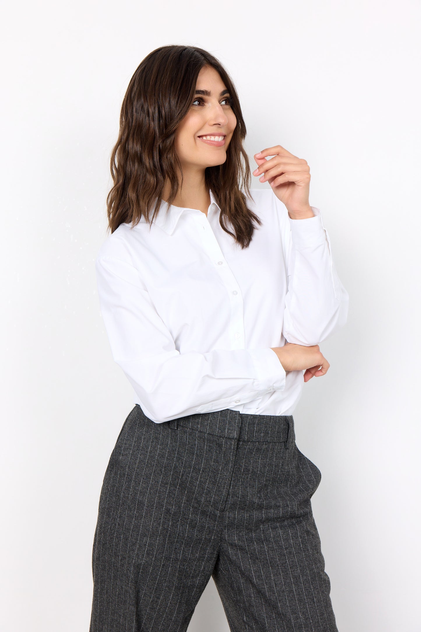 SOYA CONCEPT NETTI 52 Crisp White Button Down Blouse
