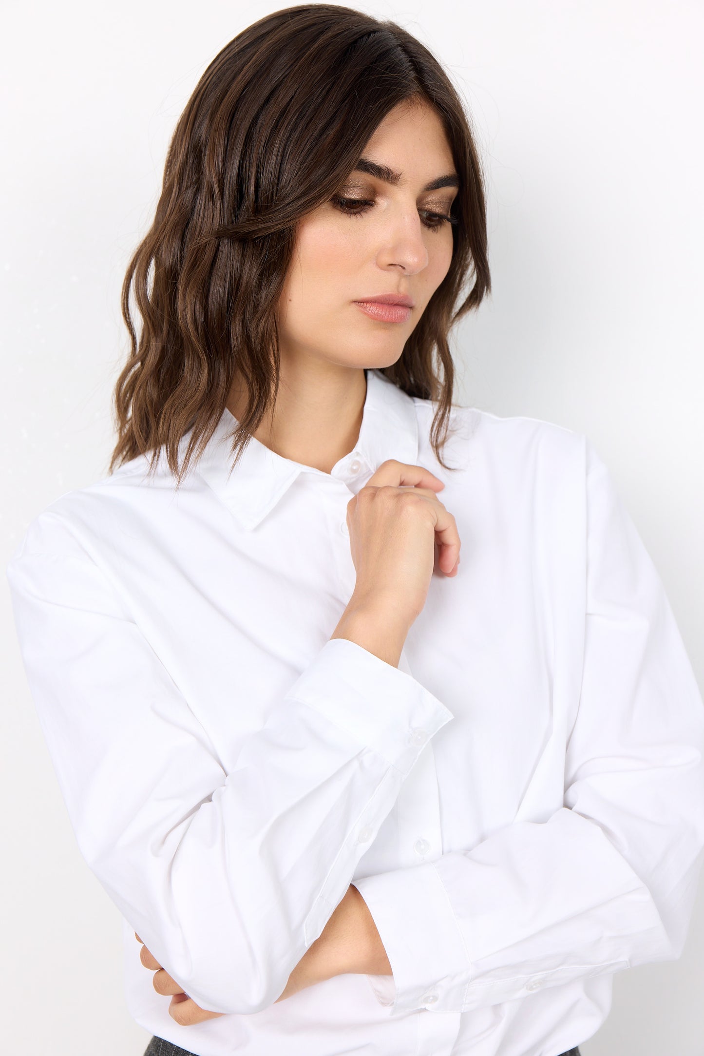 SOYA CONCEPT NETTI 52 Crisp White Button Down Blouse