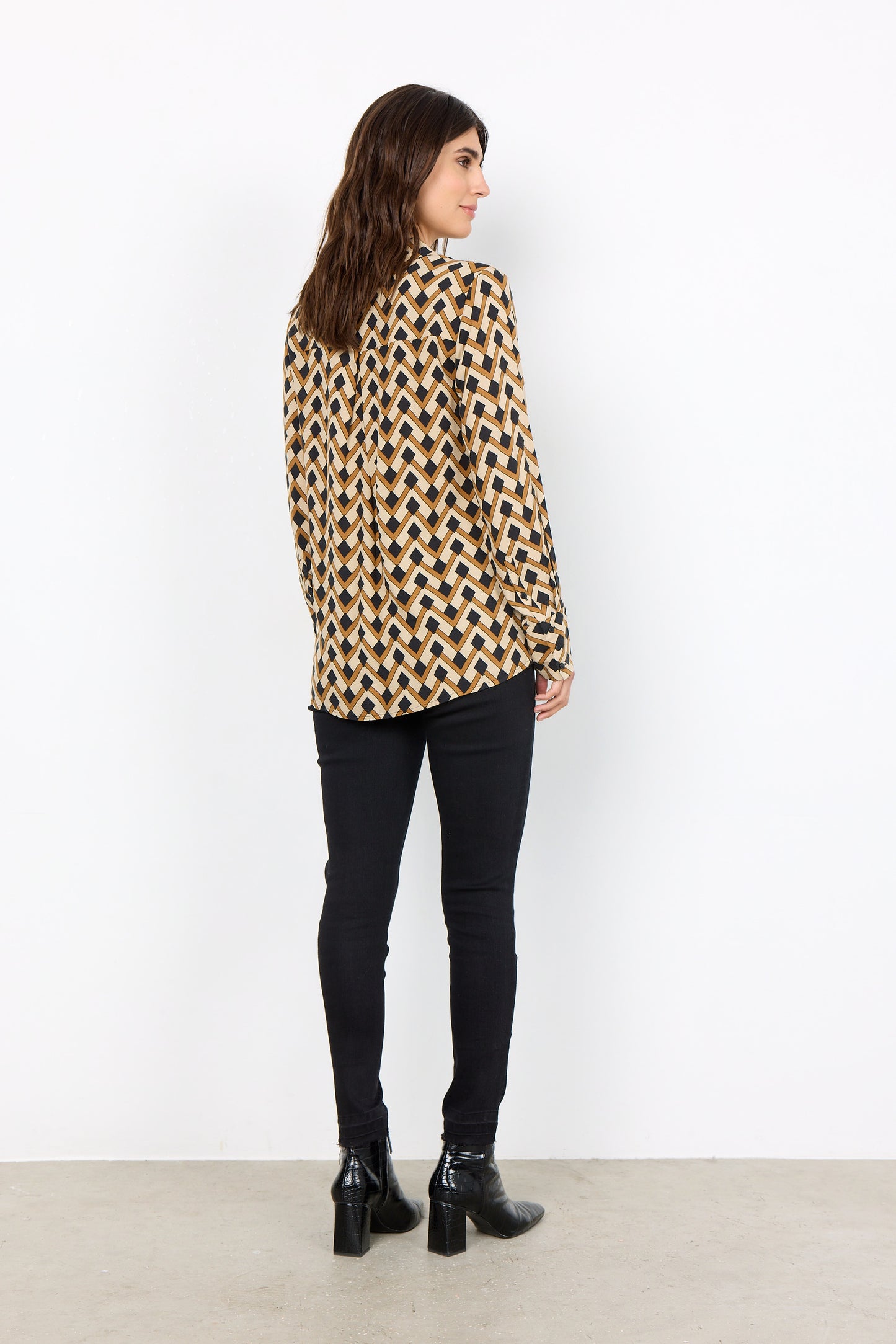 SOYA CONCEPT VERONIKA 2 Black & Gold Geo Print Blouse