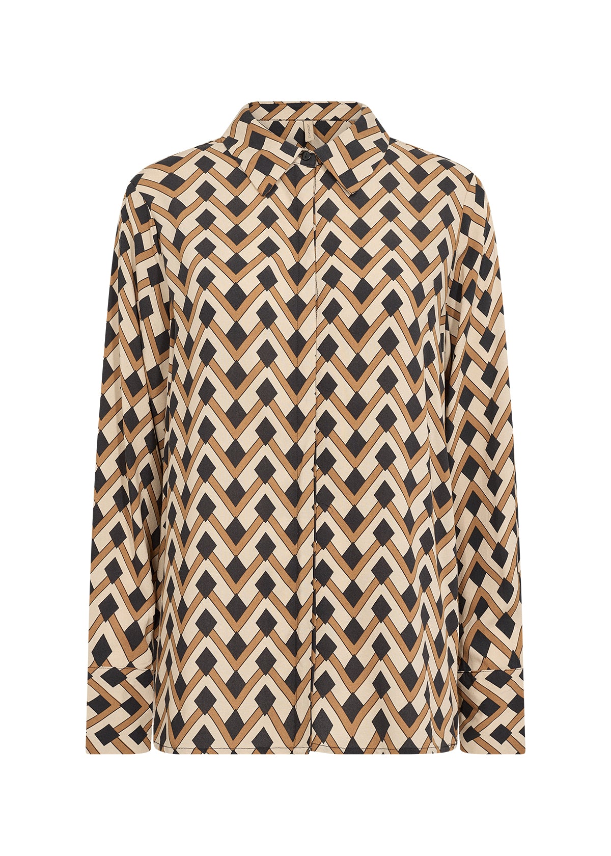 SOYA CONCEPT VERONIKA 2 Black & Gold Geo Print Blouse