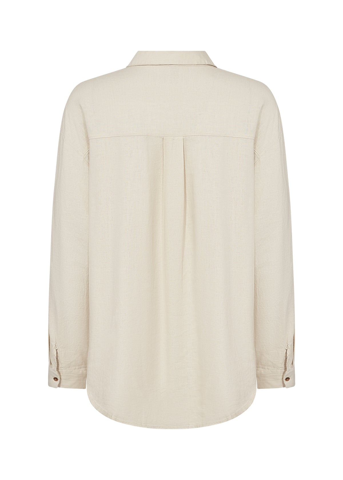 SOYA CONCEPT INA Sand Linen Blend Button Down Blouse