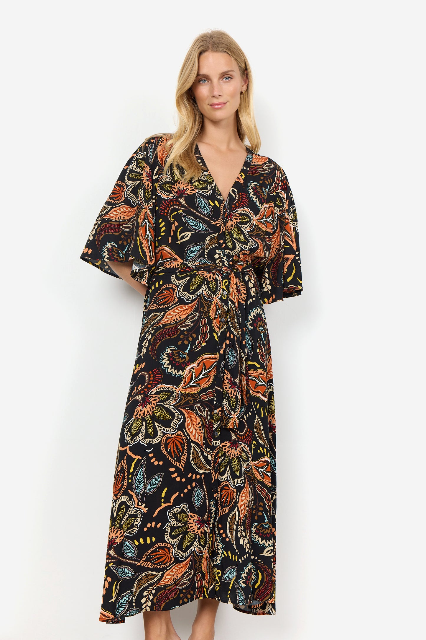 SOYA CONCEPT Emine 3 Black Paisley Floral Dress