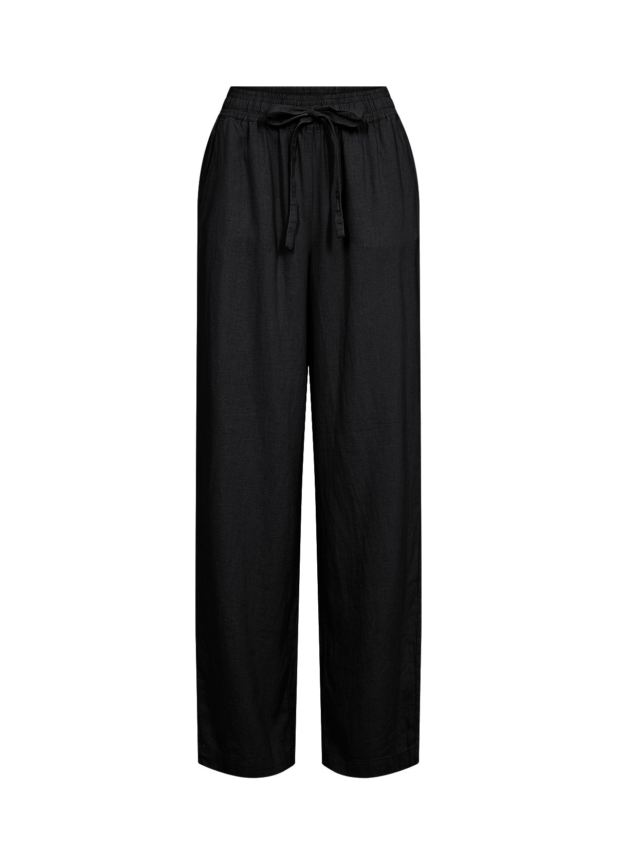 SOYA CONCEPT INA Black Linen Blend Trousers