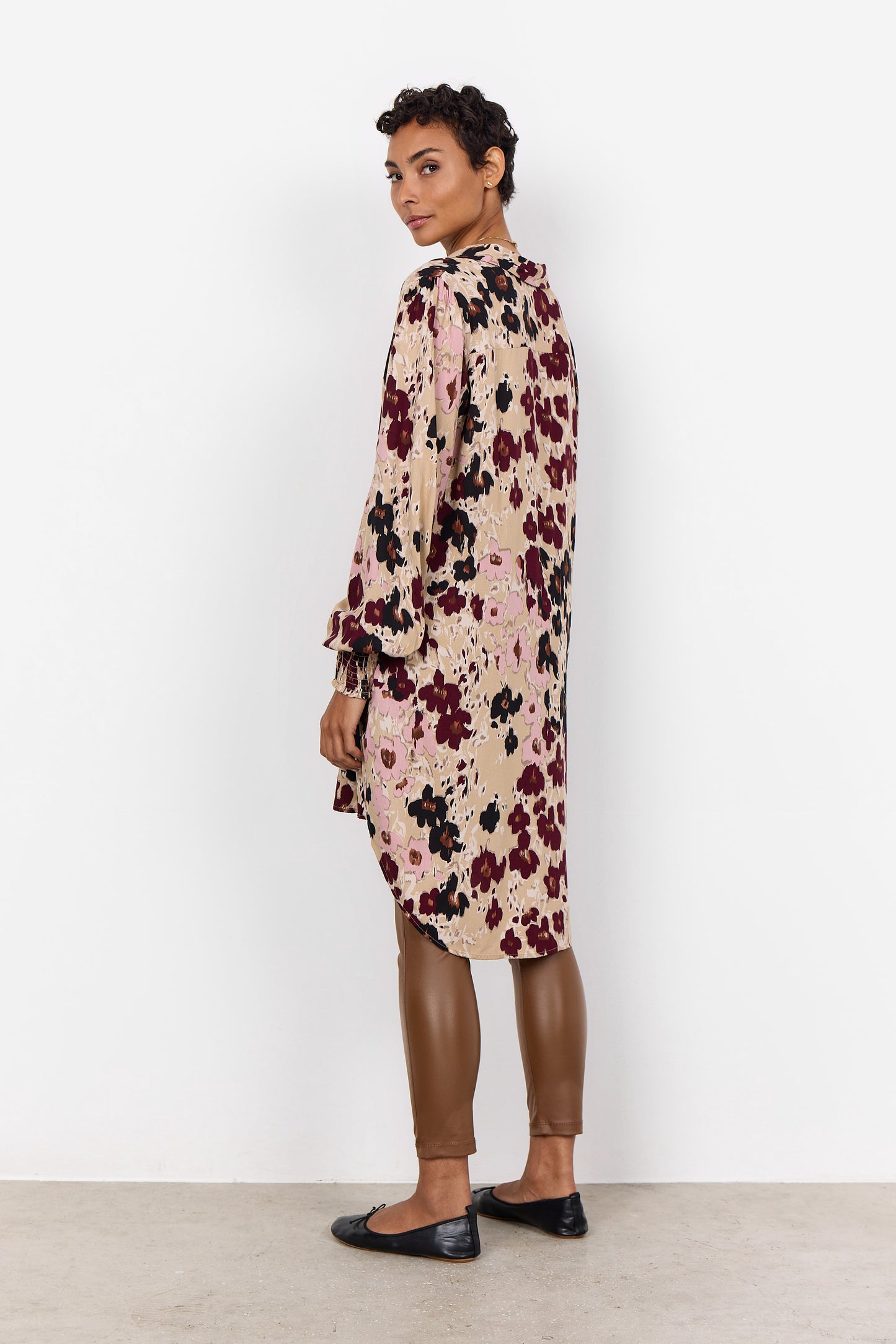 SOYA CONCEPT Irena 2 Wine Floral Tunic Blouse