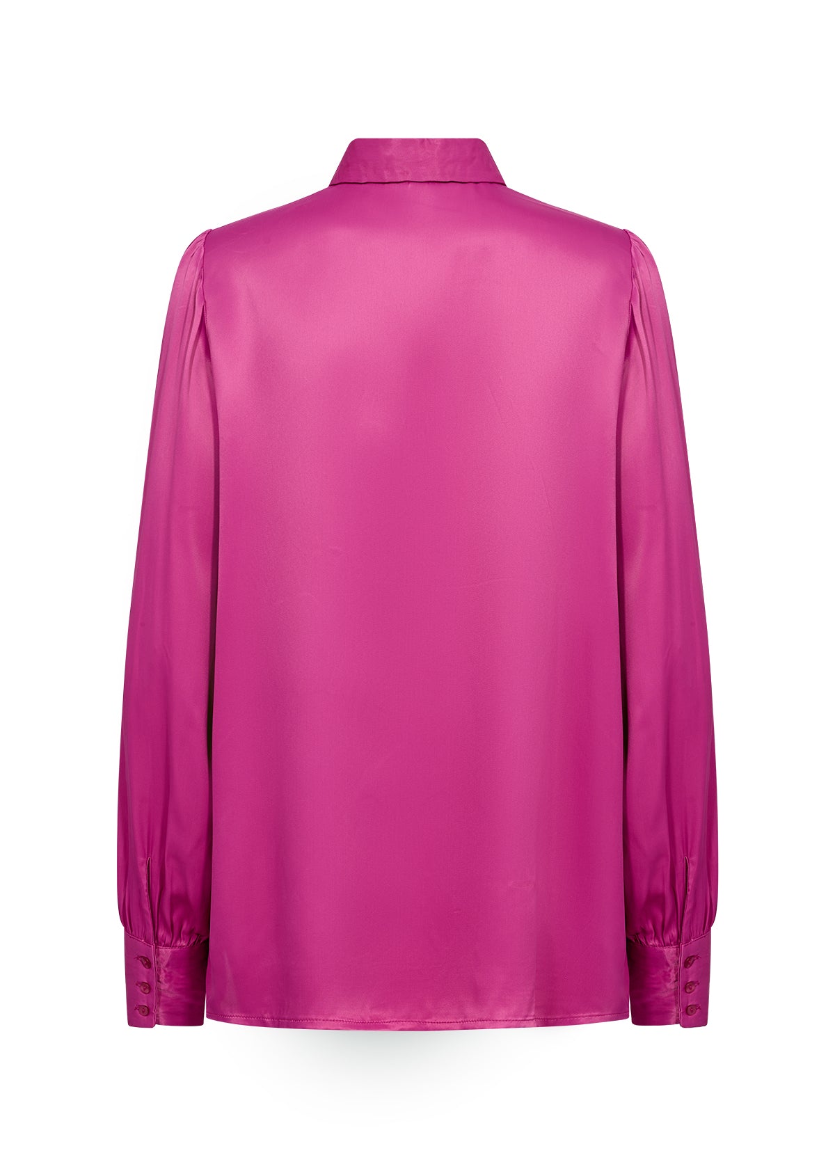 SOYA CONCEPT Hope Fuchsia Satin Button Down Blouse