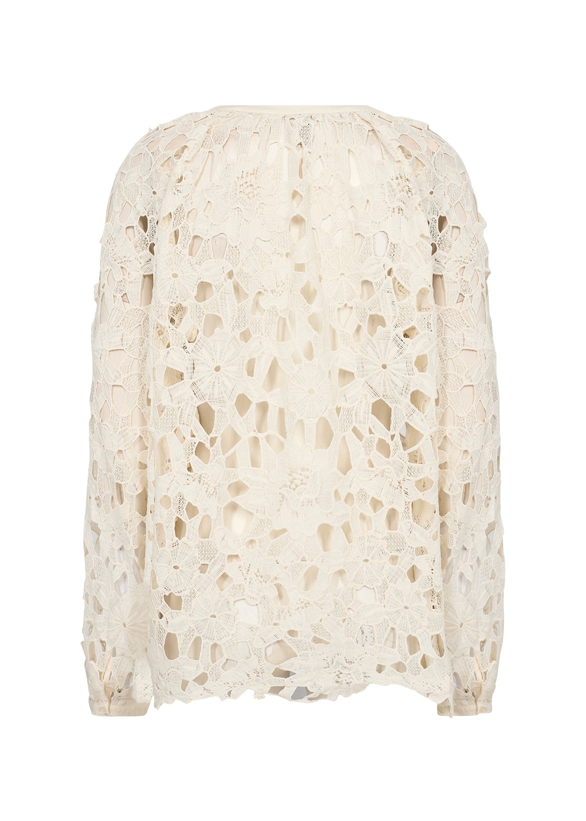 SOYA CONCEPT PAJA 1 Cream Floral Crochet Lace Blouse