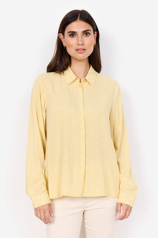 SOYA CONCEPT POSH Sunshine Yellow Geo Print Blouse