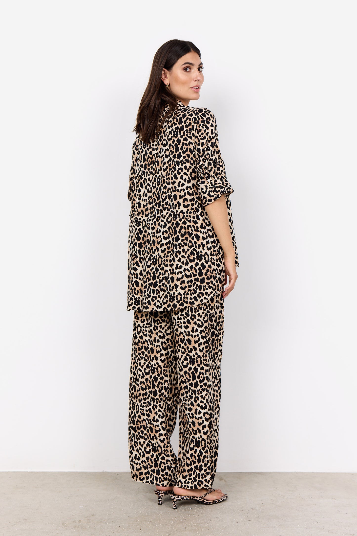 SOYA CONCEPT PIETTA Leopard Print Button Down Blouse
