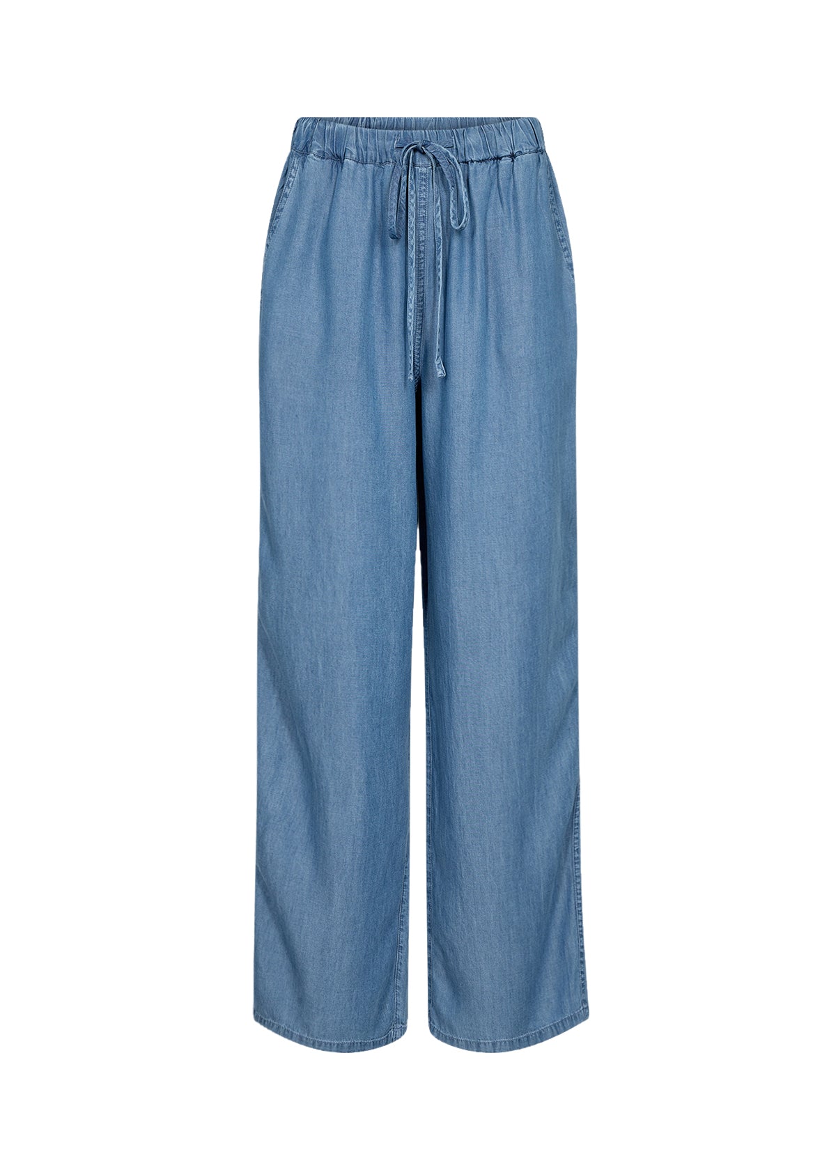 SOYA CONCEPT Liv Chambray Lyocell Pants – Drawstring Elastic Waist Trousers