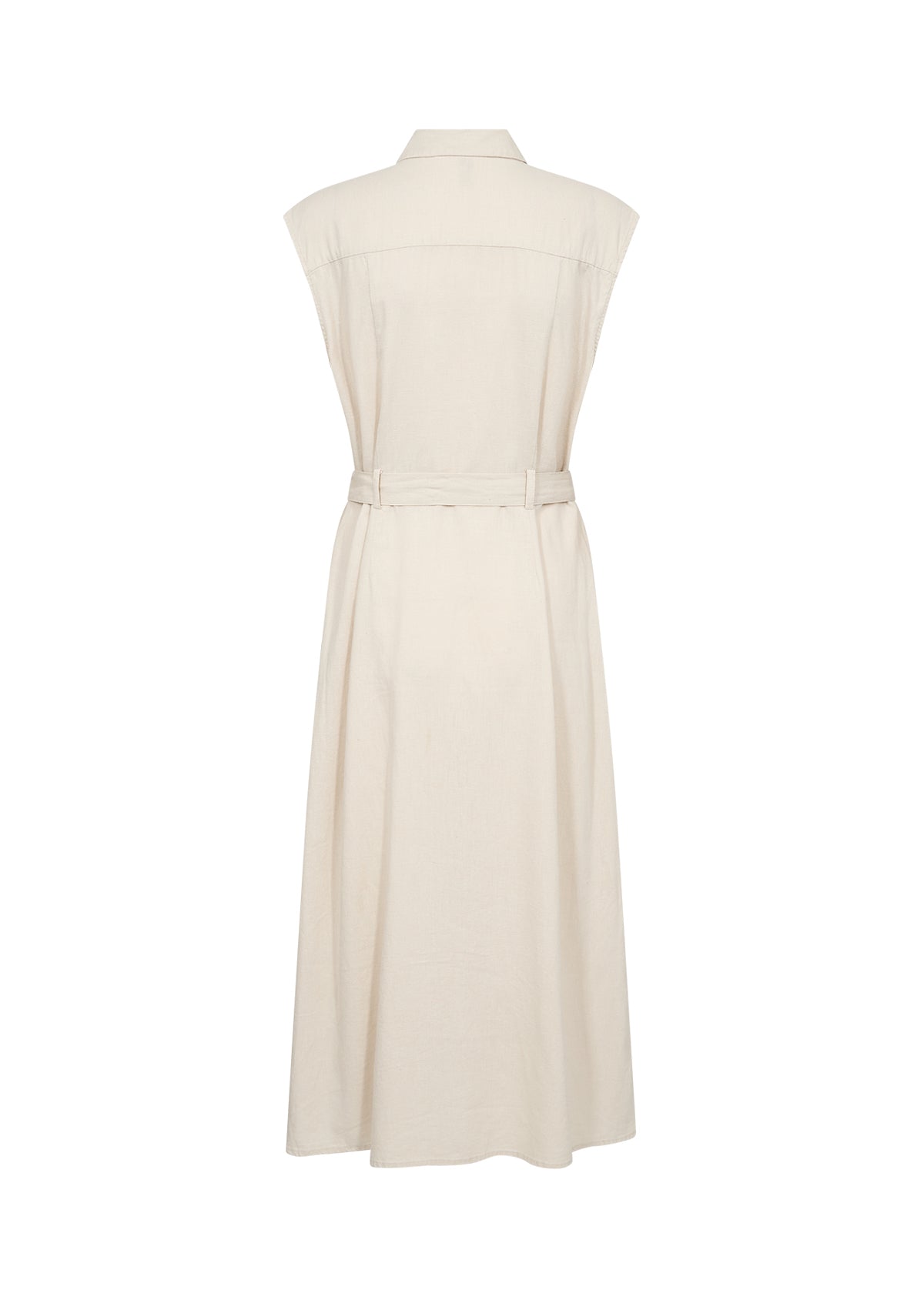 SOYA CONCEPT INA Sand Linen Blend Button Down Dress