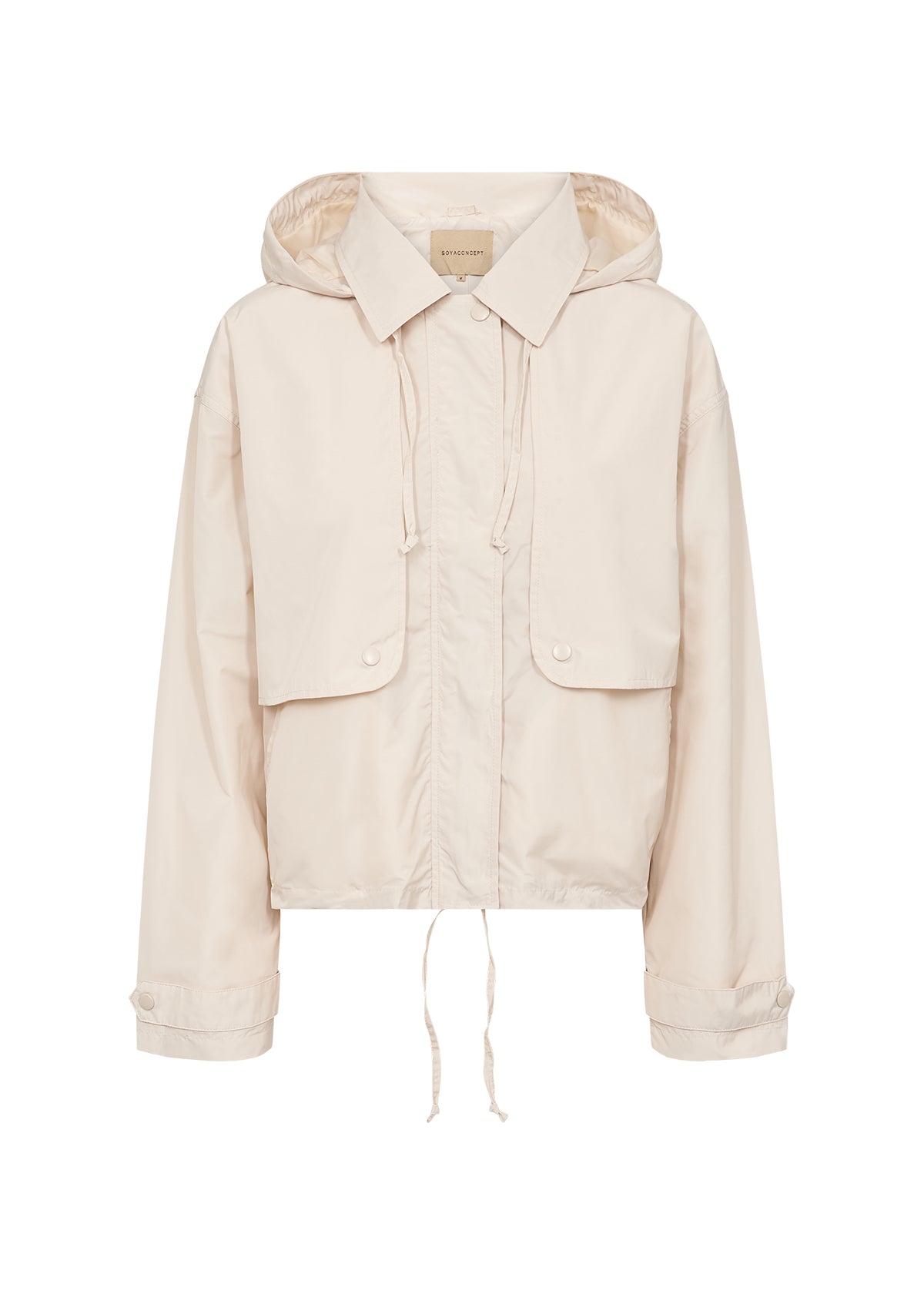 SOYA CONCEPT Polenka Cream Hooded Jacket – Lightweight Windbreaker Utility Coat
