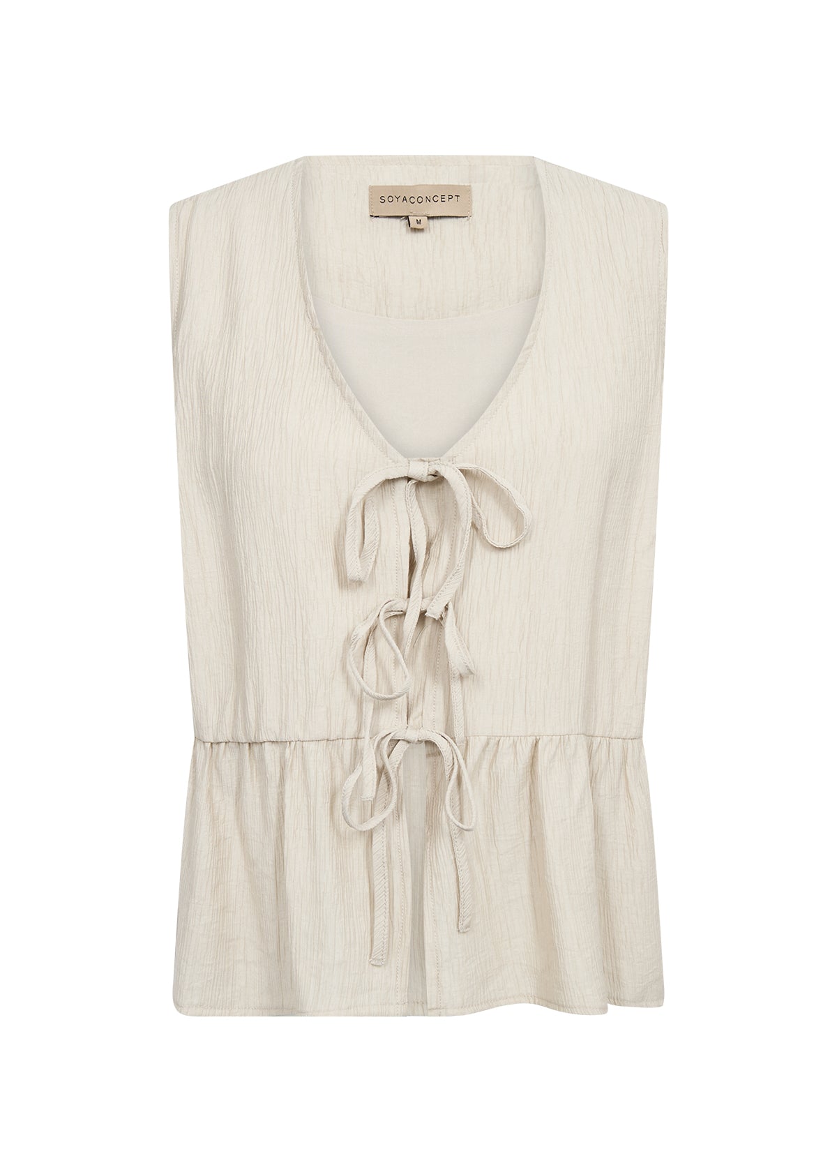 SOYA CONCEPT Ophelia V-Neck Top – Bow Tie Detail ECOVERO™ Blouse