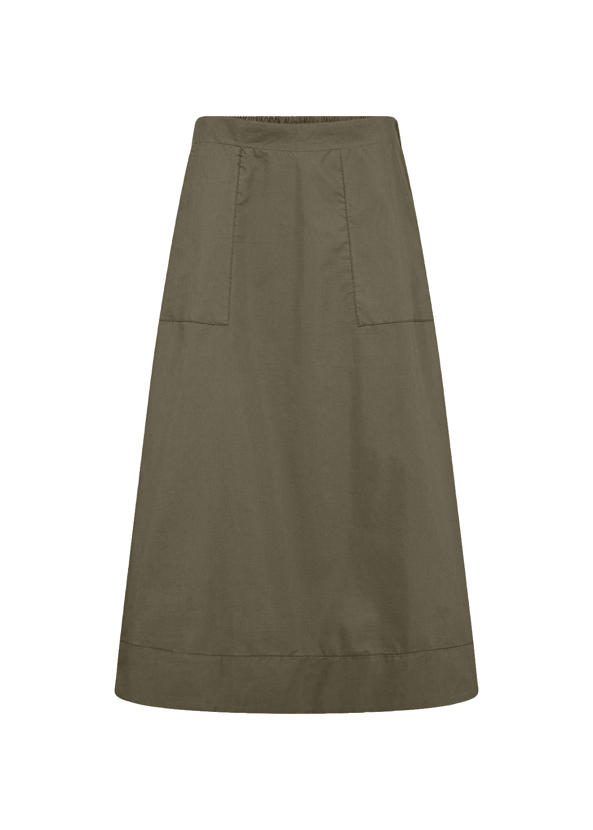 SOYA CONCEPT Netti Olive Green A-Line Midi Skirt – Front Pocket Skirt