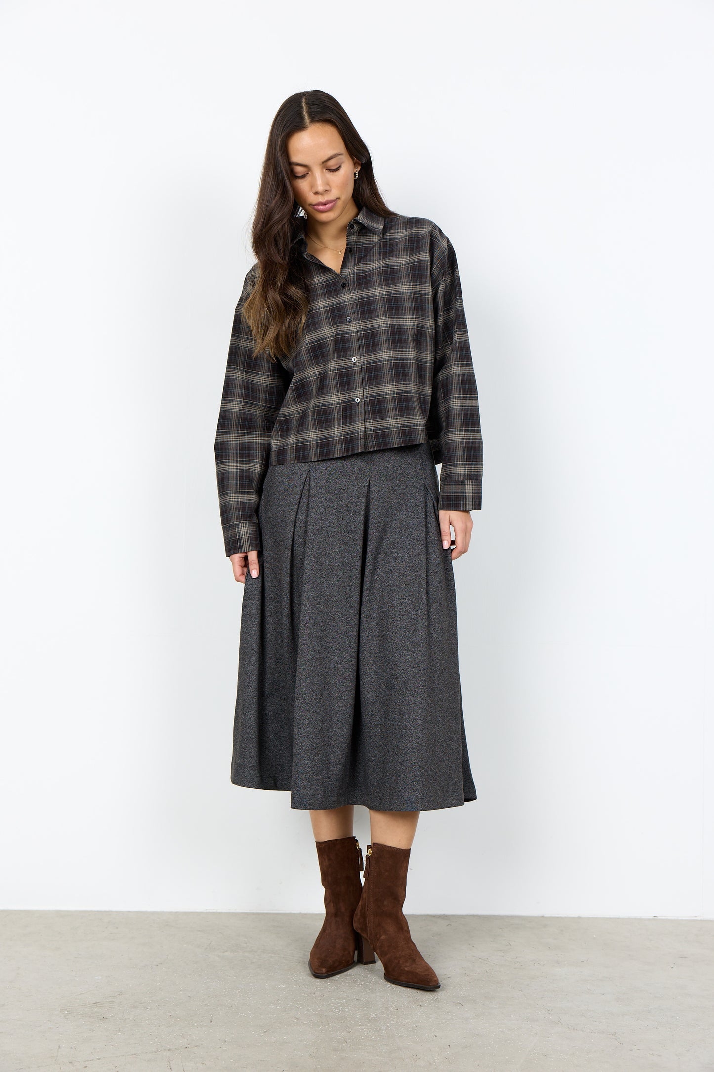 SOYA CONCEPT HASINA Plaid Button Down Shirt