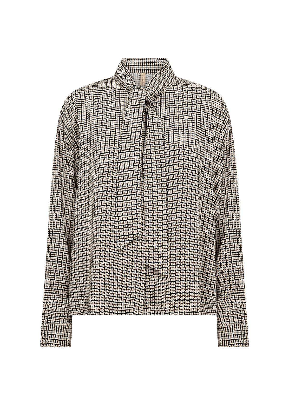 SOYA CONCEPT HALIA Houndstooth Print Blouse w/ Neck Tie