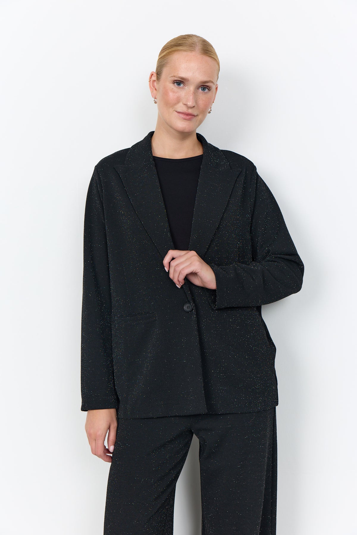 SOYA CONCEPT ANDINE 5 Black Silver Sparkle Blazer