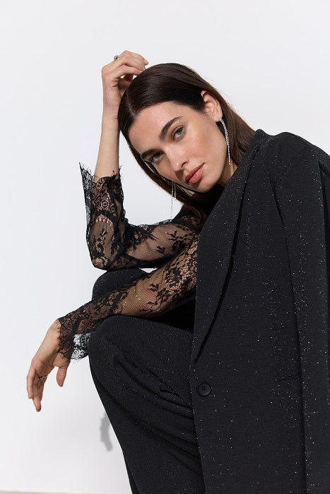 SOYA CONCEPT ANDINE 5 Black Silver Sparkle Blazer