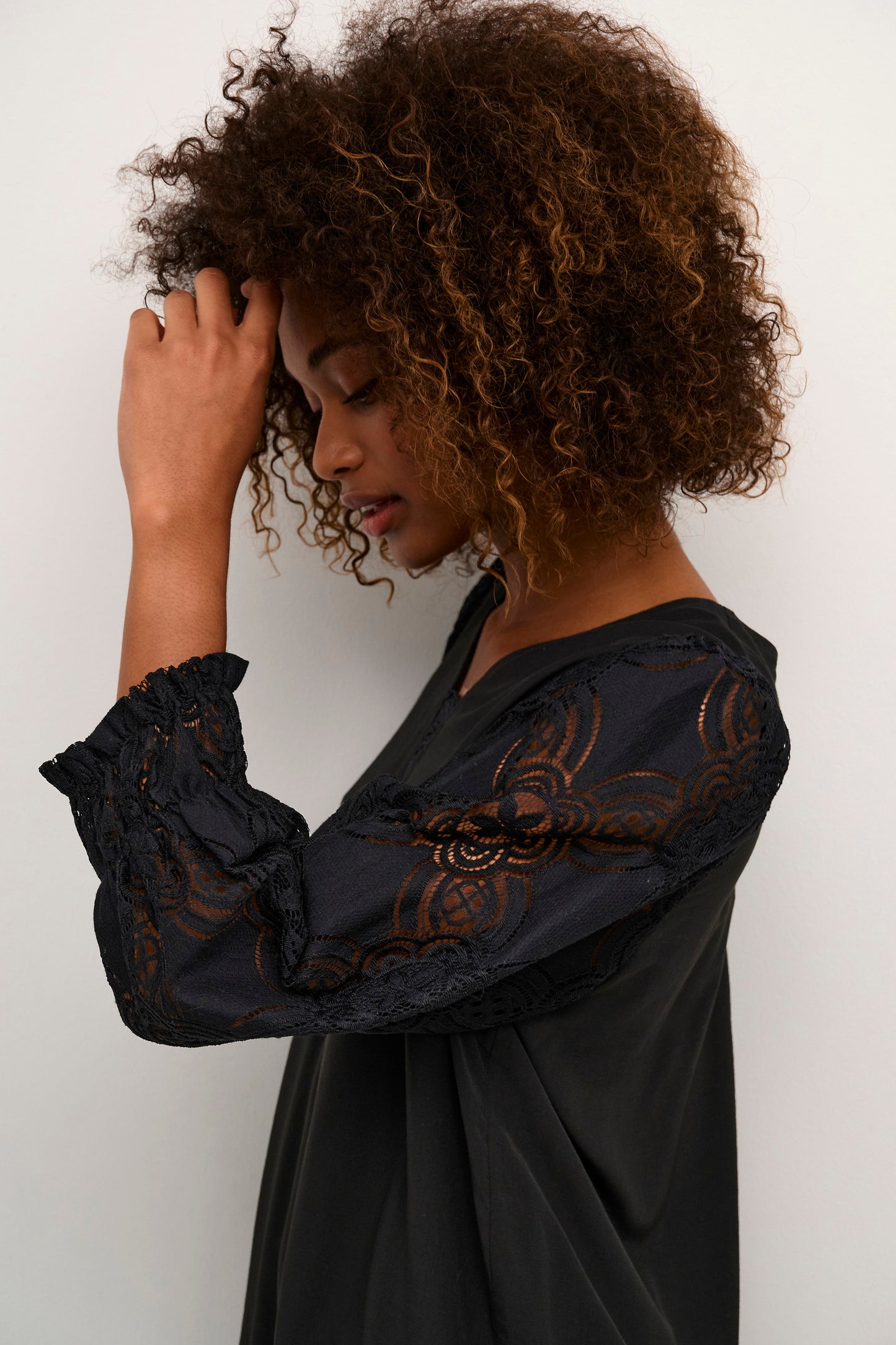 CULTURE Asmine Black Lace Blouse