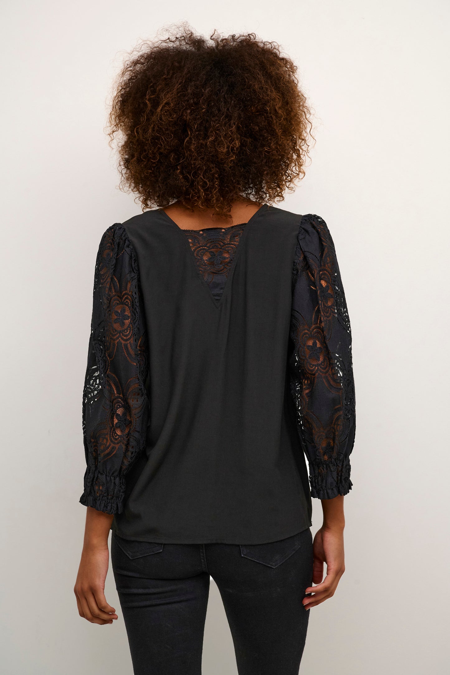 CULTURE Asmine Black Lace Blouse
