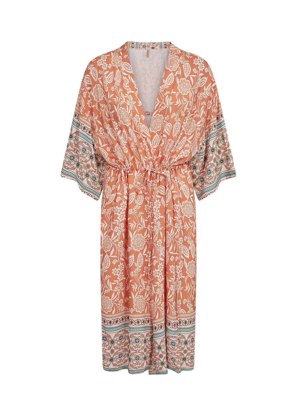 SOYA CONCEPT Enel Papaya Paisley Floral Print Kimono