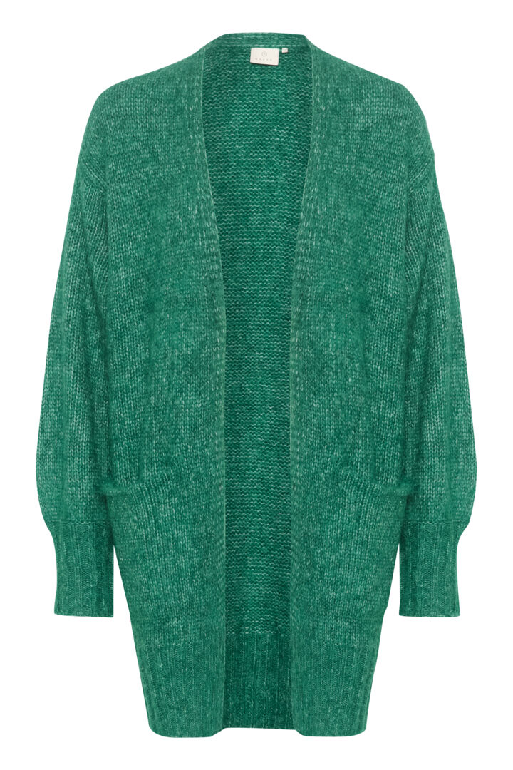 KAFFE ALIA Aventurine Emerald Green Open Knit Cardigan