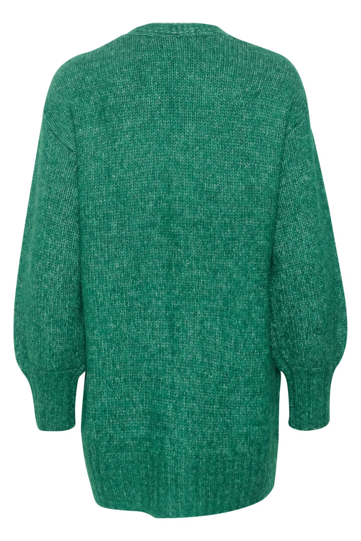 KAFFE ALIA Aventurine Emerald Green Open Knit Cardigan