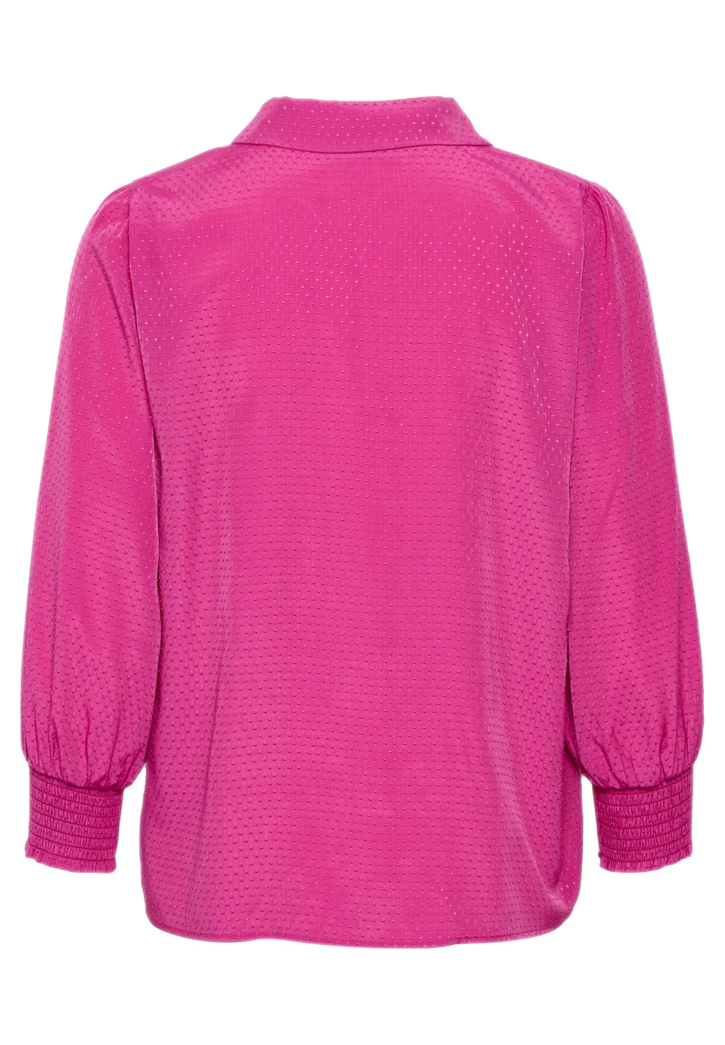 KAFFE CATIA Fuchsia Pink 3/4 Sleeve Button Down Blouse