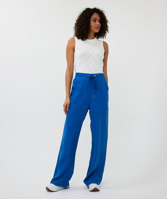 ESQUALO SAPHIRA Silky Cupro Satin Trousers