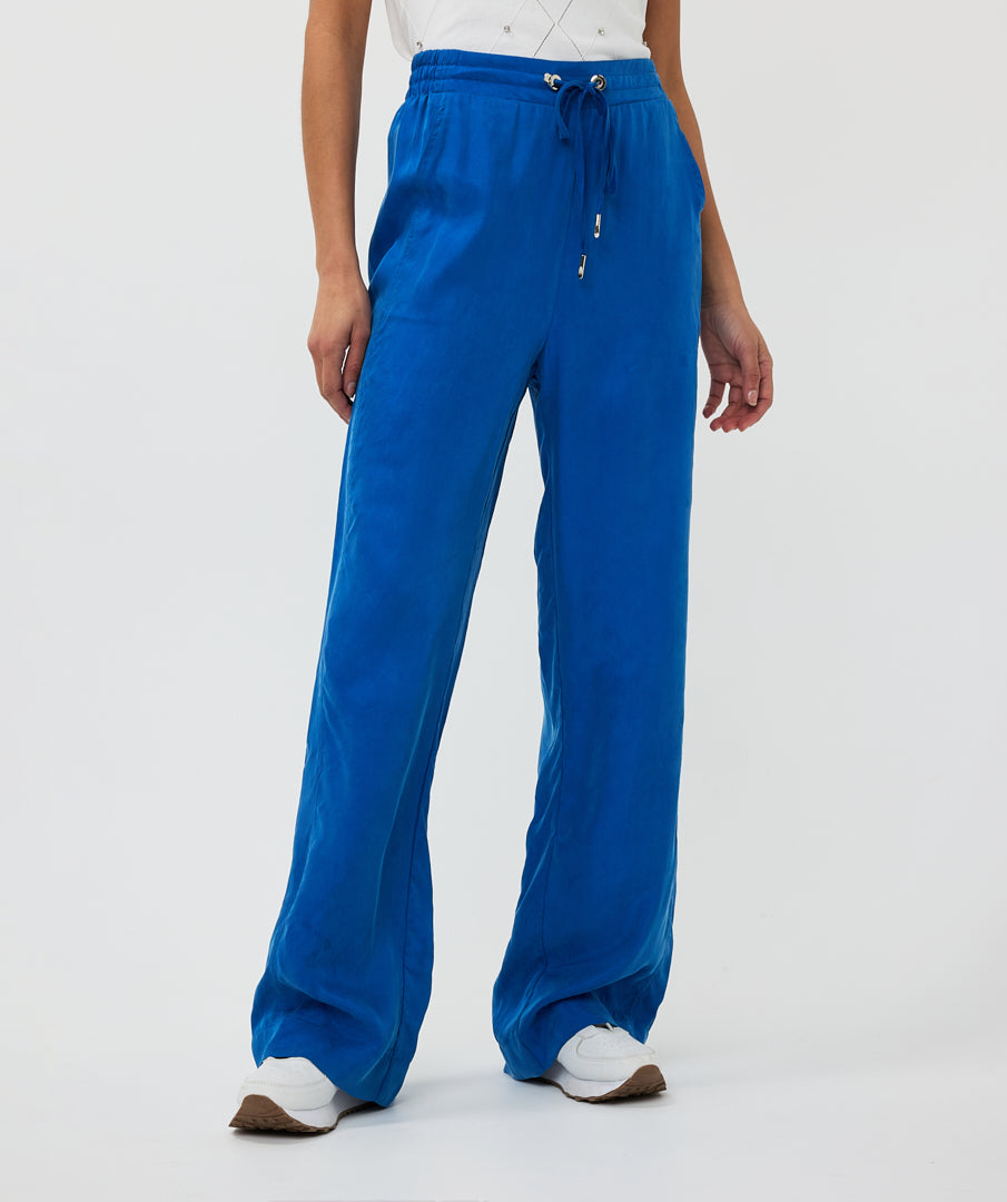 ESQUALO SAPHIRA Silky Cupro Satin Trousers