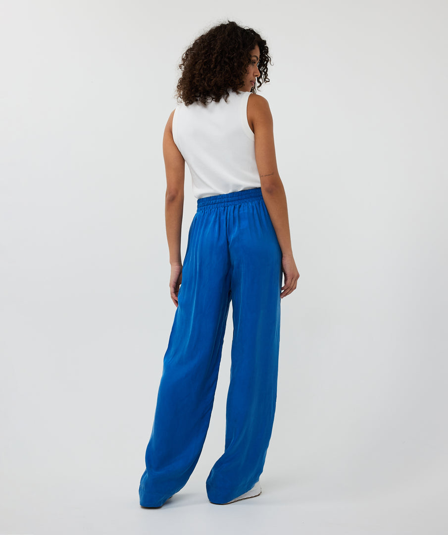 ESQUALO SAPHIRA Silky Cupro Satin Trousers