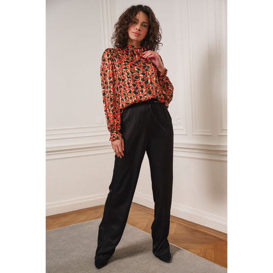 ESQUALO Black Sateen Trousers