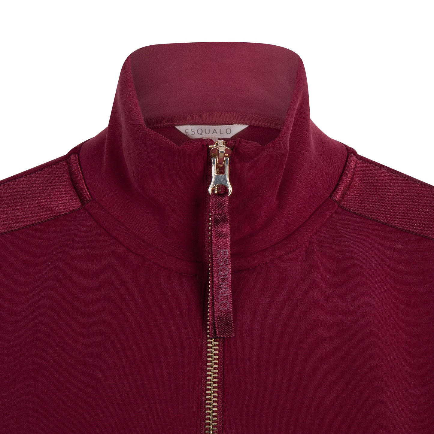 ESQUALO Red Wine Half Zip Modal Dress