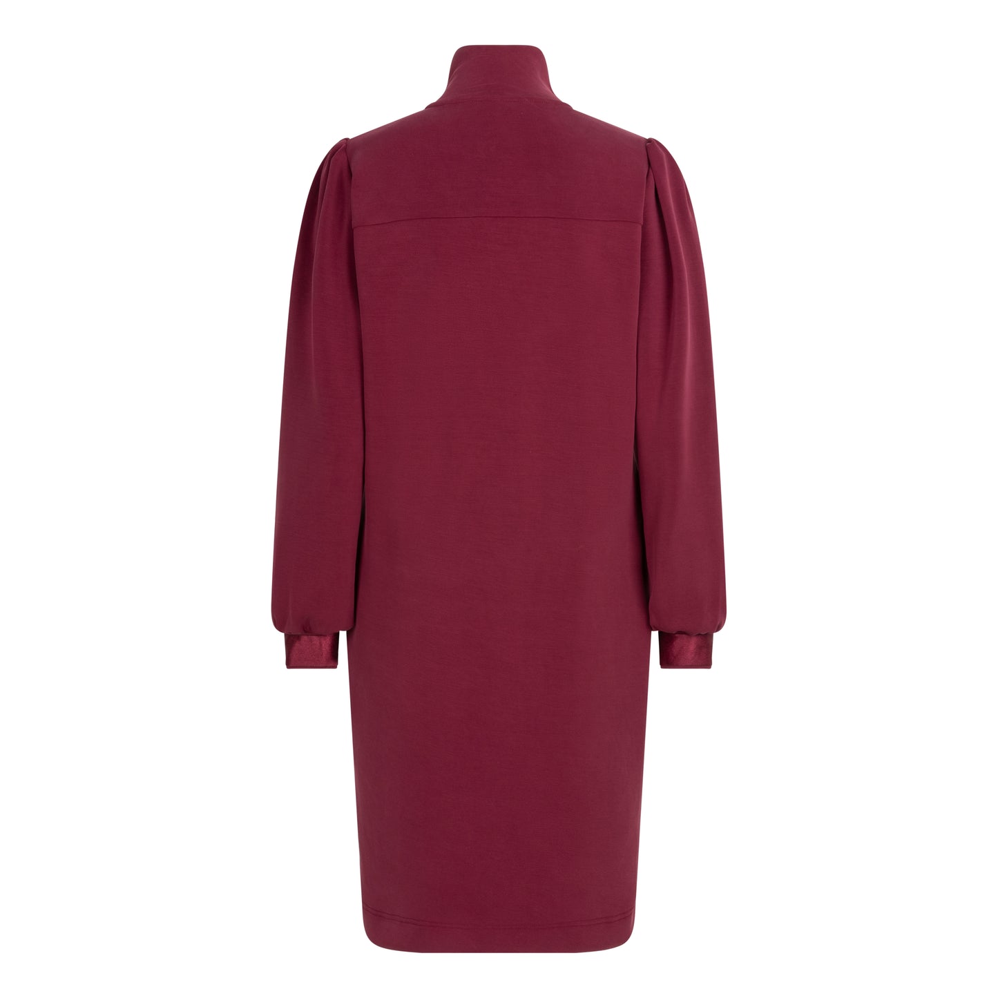 ESQUALO Red Wine Half Zip Modal Dress