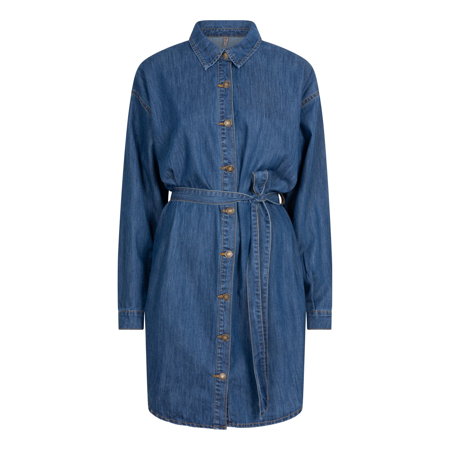 ESQUALO Belted Denim Jean Dress