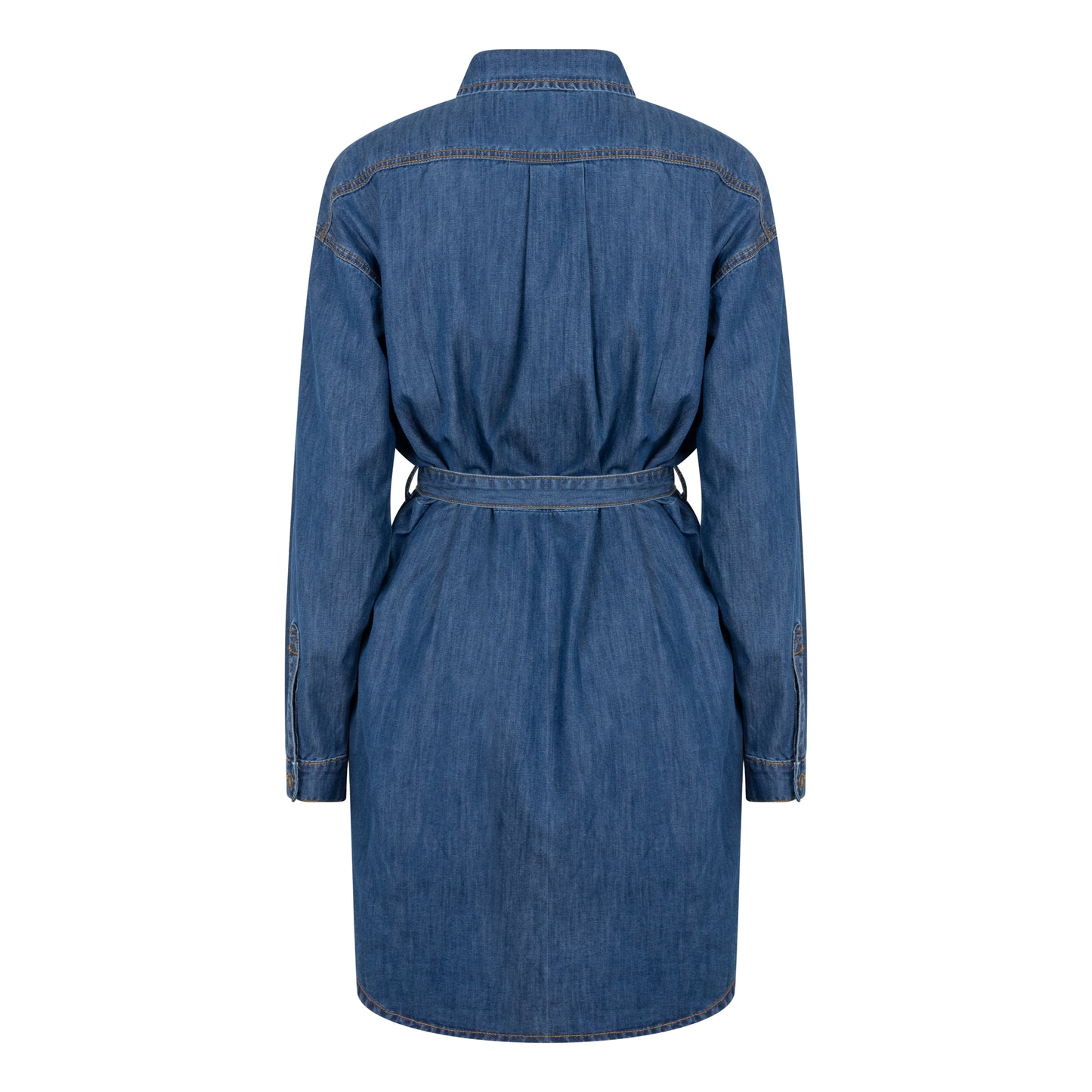 ESQUALO Belted Denim Jean Dress