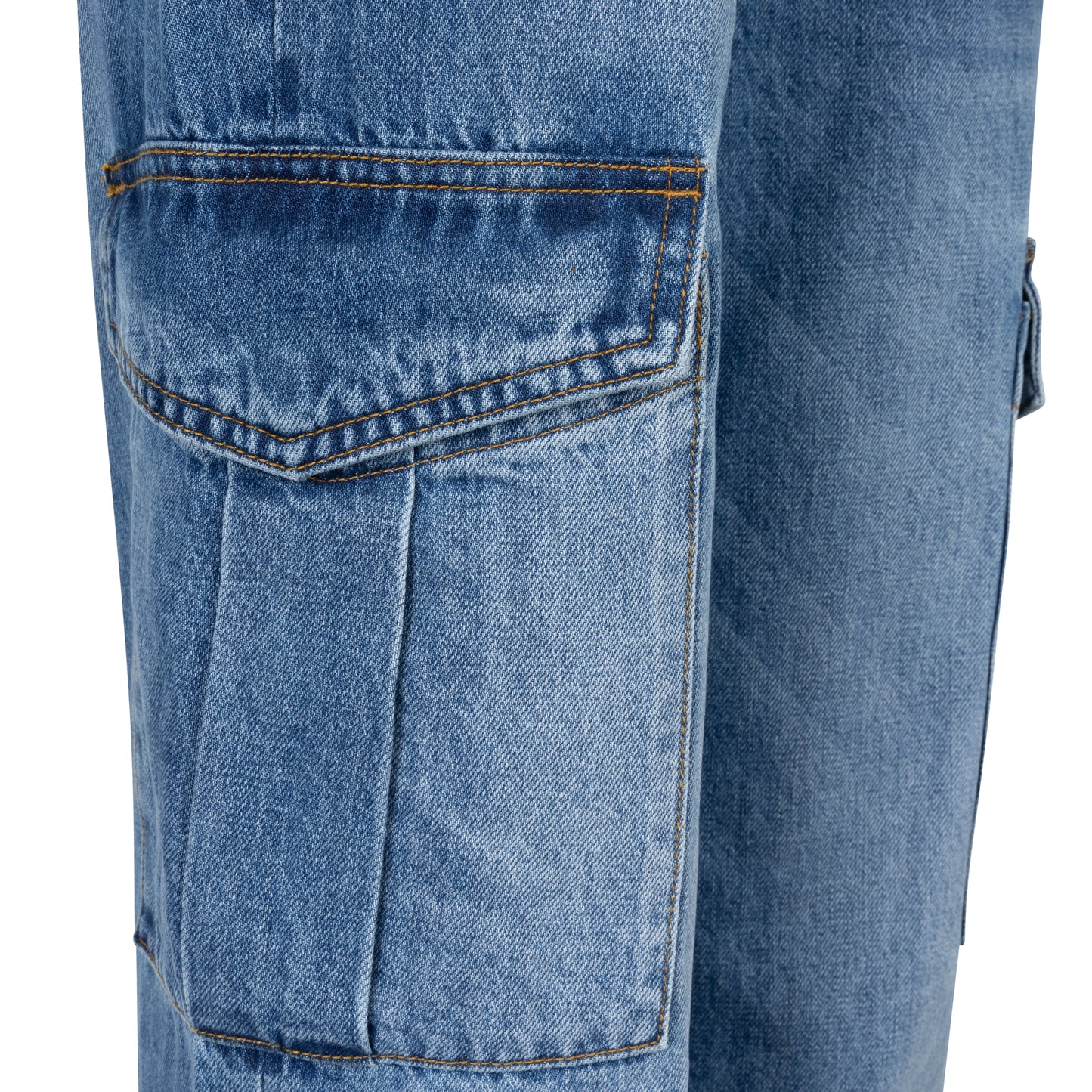 ESQUALO Wide Leg Cargo Denim Jeans