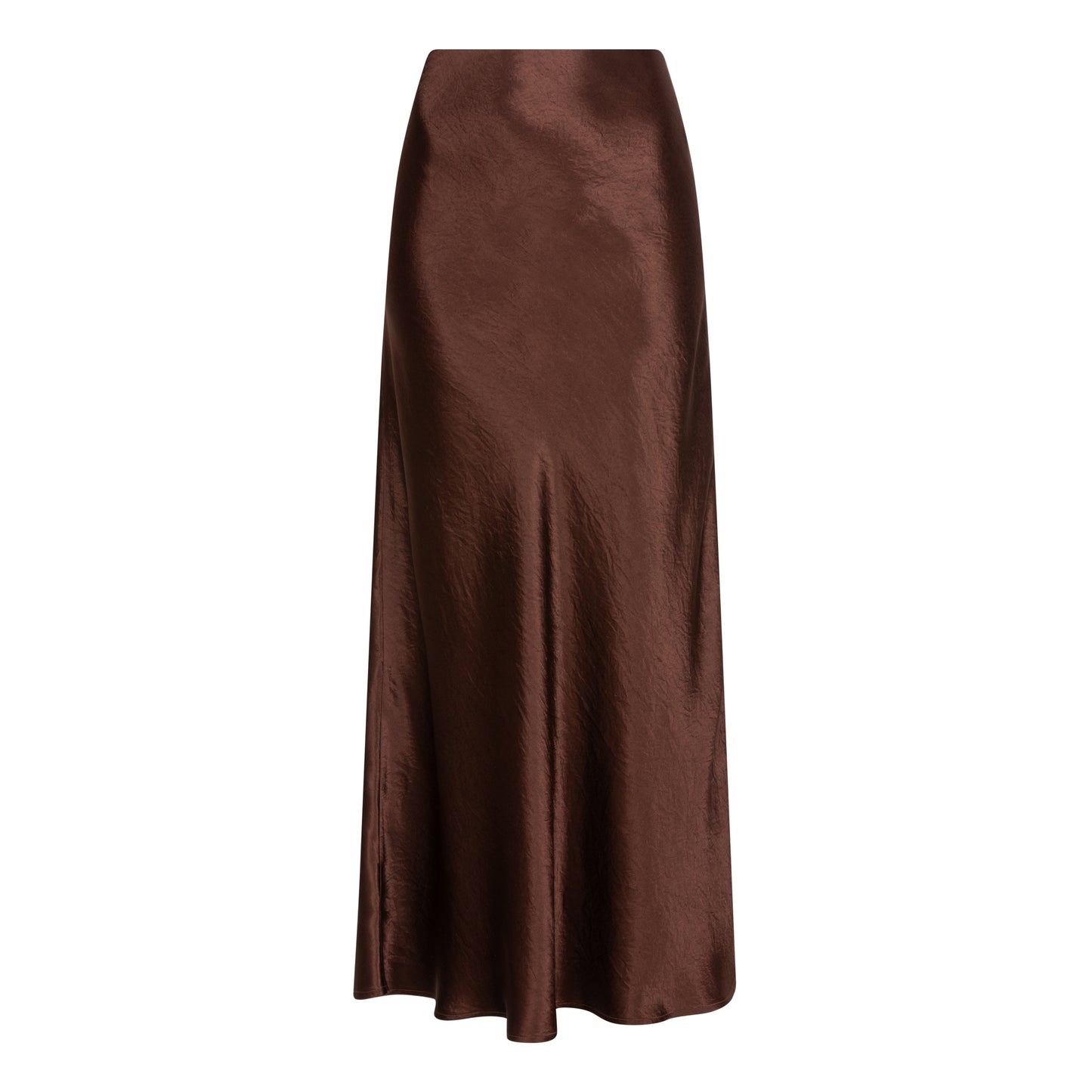 ESQUALO Chocolate Brown Long Satin Skirt