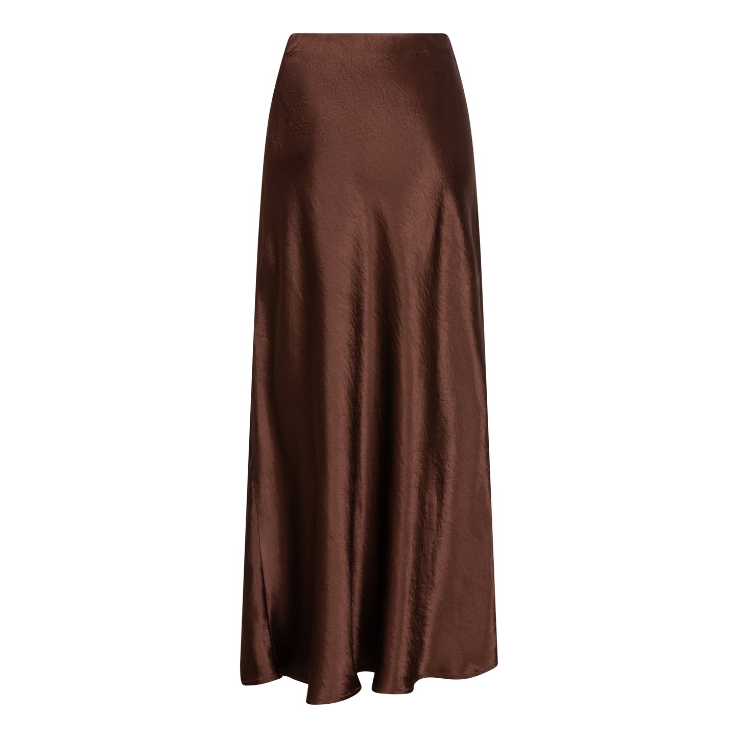 ESQUALO Chocolate Brown Long Satin Skirt