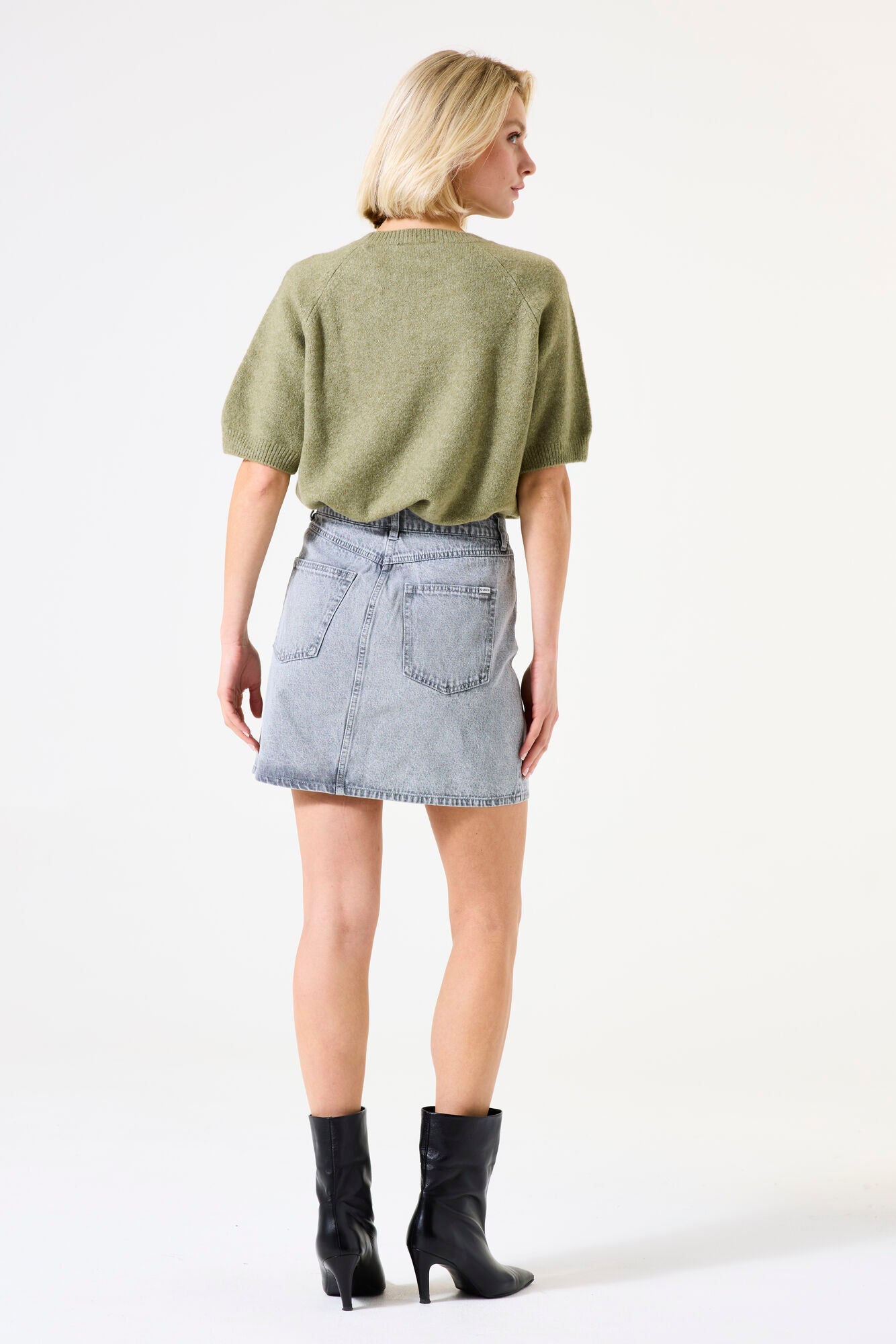 GARCIA SAGE Green Short Sleeve Pullover Knit