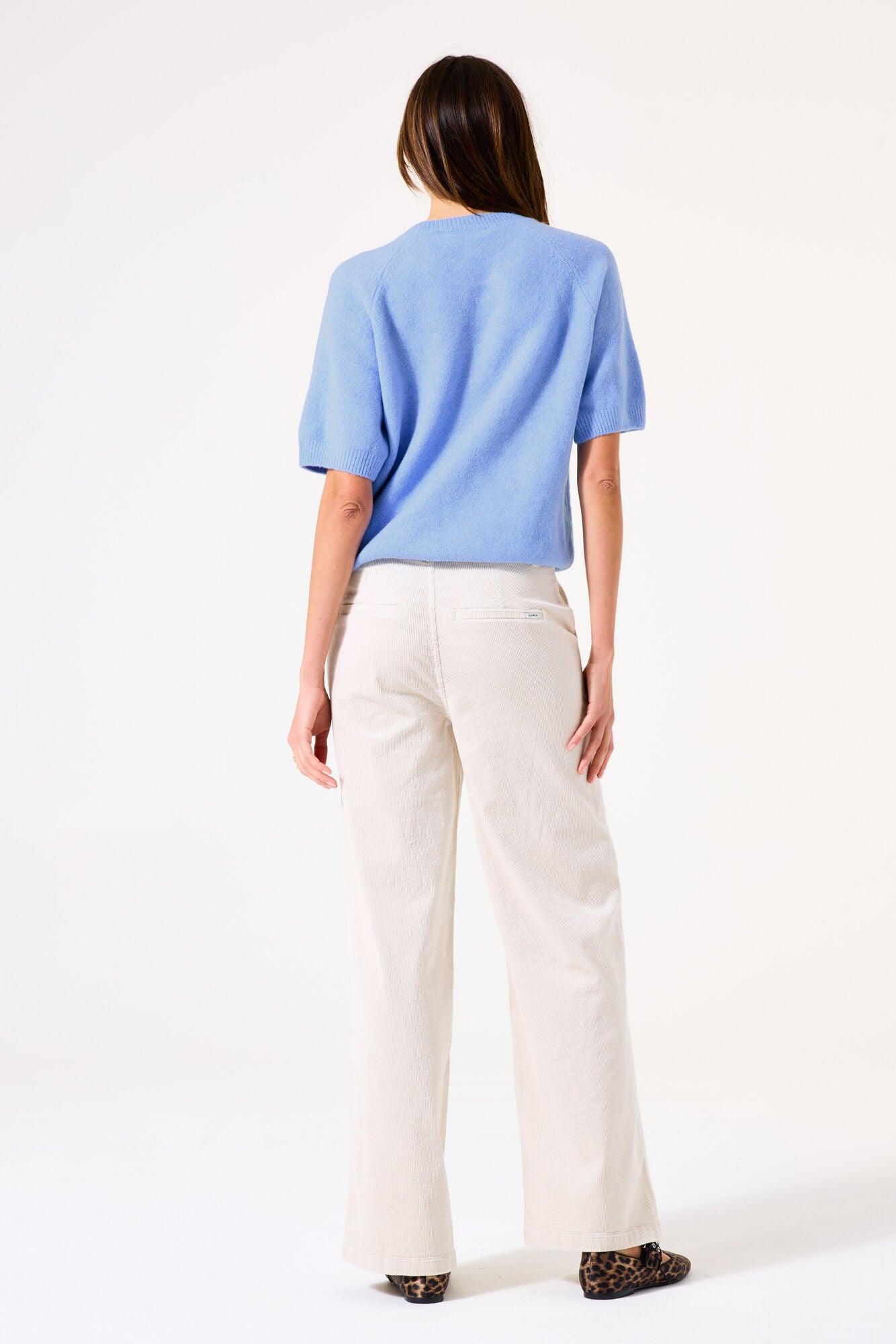 GARCIA KRYSTAL Blue Short Sleeve Pullover Knit
