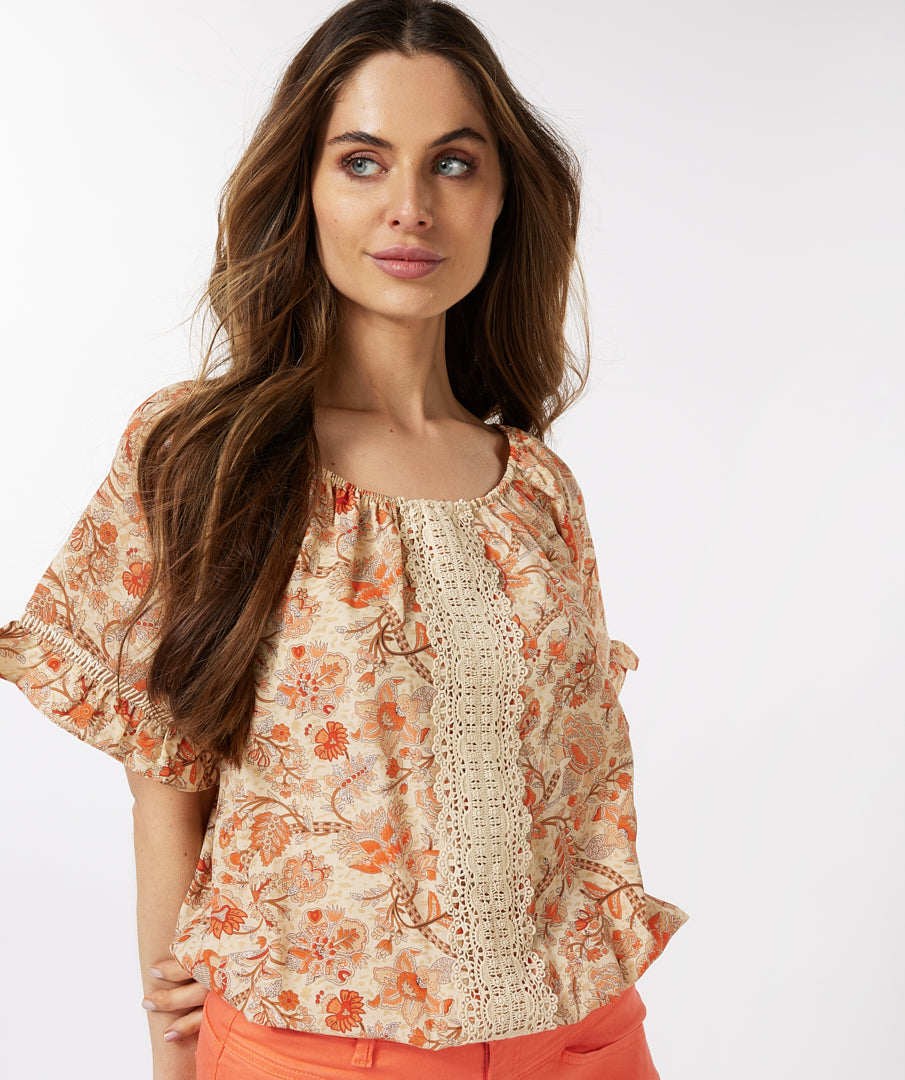 ESQUALO Touch of Sun Lace Blouse
