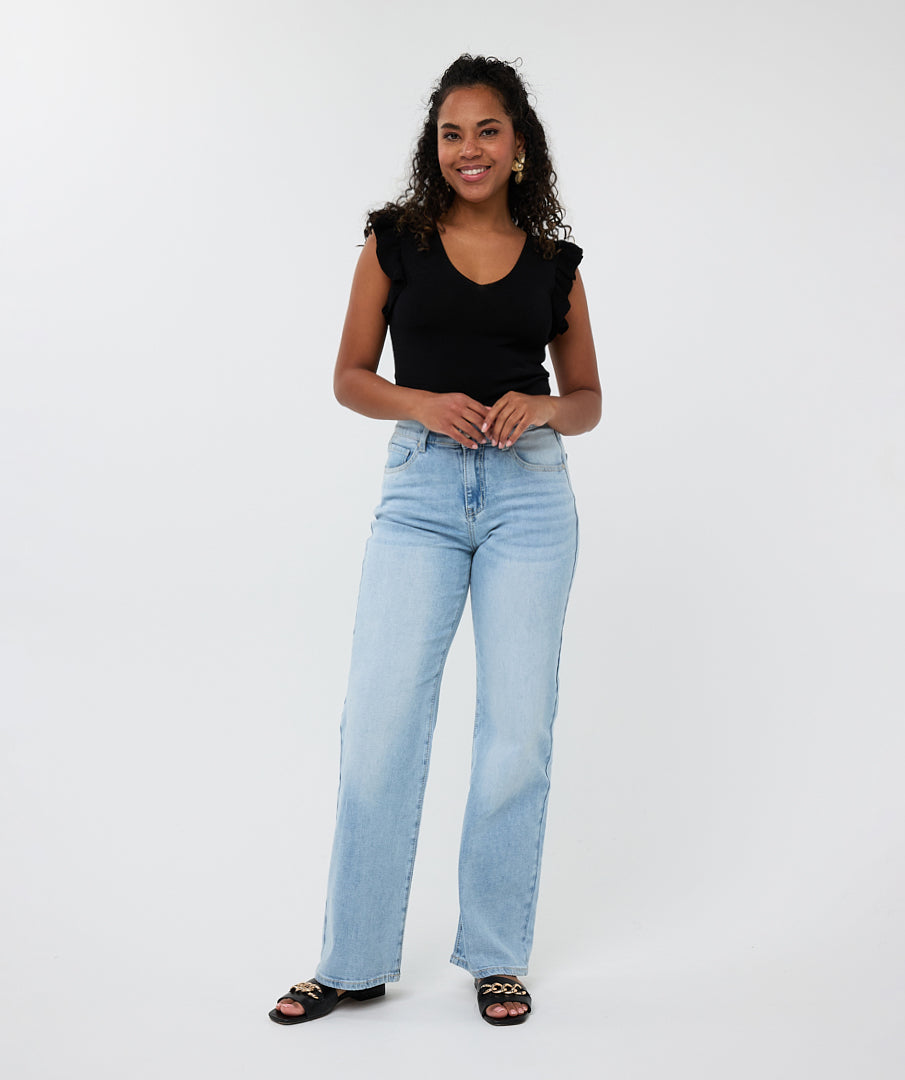 ESQUALO Ella Black Ruffle Knit Cami
