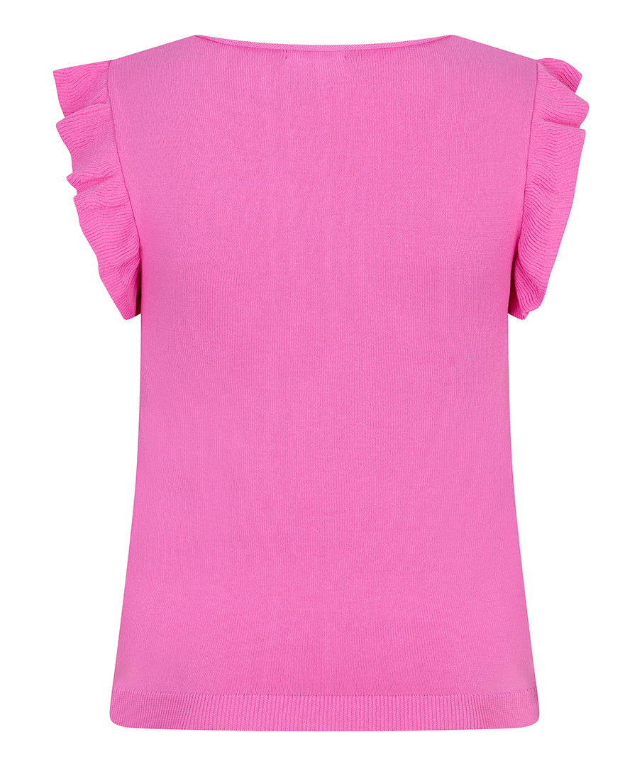 ESQUALO Ella Pink Ruffle Knit Cami